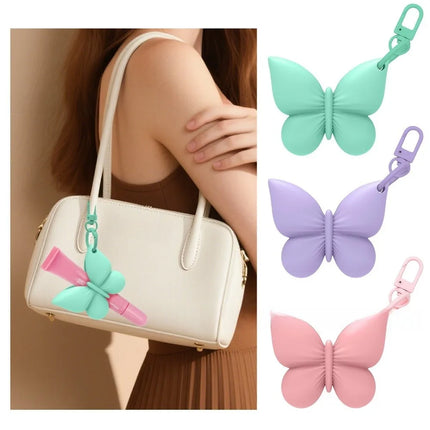 Clip-on Design Lipstick Keychain Organizer Cute Silicone Lip Gloss Holder Durable Portable Makeup Accessory Holder Travel