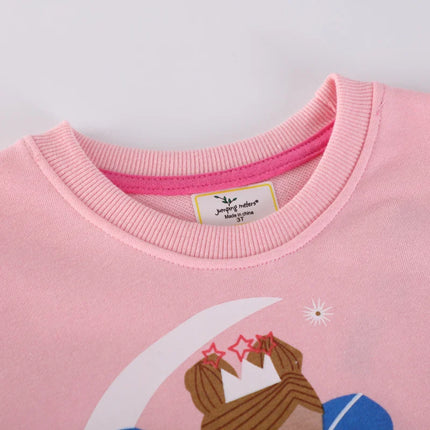 Jumping Meters 2-7T Fairy Tale Girls Sweatshirts For Autumn Spring Long Sleeve Baby Clothing Toddler Hooded Kids Shirts