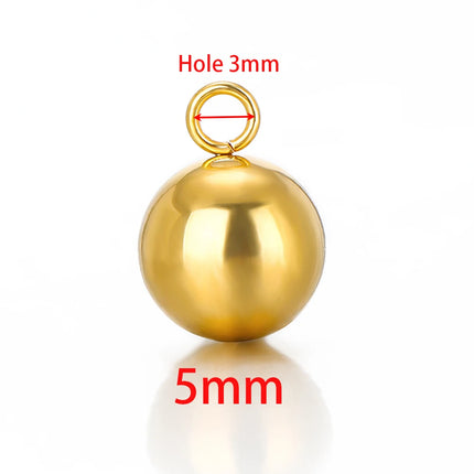 20pcs Stainless Steel Solid Ball Beads Charms Pendants for Necklaces Making DIY Jewelry Earrings Bracelets Findings Wholesale