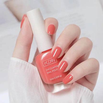 KUDAN Nail Polish Water-based 10ml No-bake Long-lasting Students Children Without Odor Can Tear Nail Art Manicure Tool