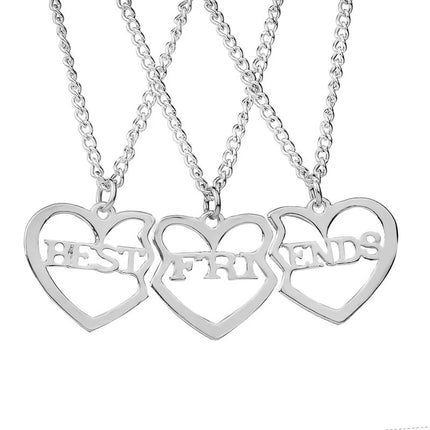 Romantic Best Friends Honey Love Couple Pendant Necklace 2 Pcs/Set Rainbow Broken Heart BFF Good Friends Friendship Jewelry Gift