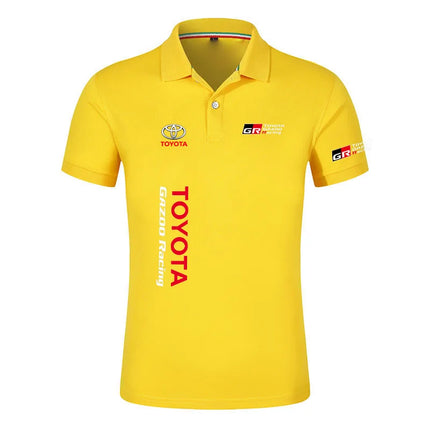 2026 Toyota GR Racing Logo Print Men's High Quality Lapel Collar Ice Silk Top Fashion Business Quick-Dry Absorb Sweat Polo Shirt