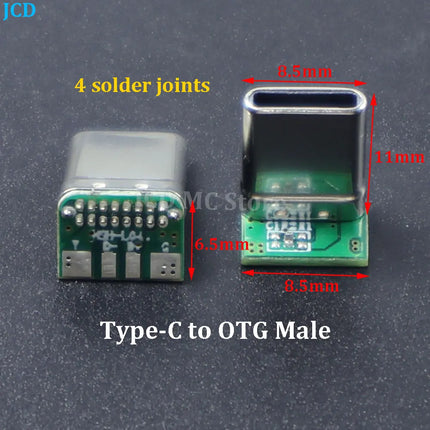2/5/10PCS USB 3.1 Type C Vertical Patch Board 16pin 2/4/5 Welding Wire Data Band PCB USB Board Male Head 16P Usb C OTG Connector
