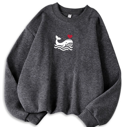 Casual Women's Sweatshirts Kawaii Bow Graphic Prints Pullover Comfortable Warm Oversize Hoodie Autumn Fleece Soft Female Clothes