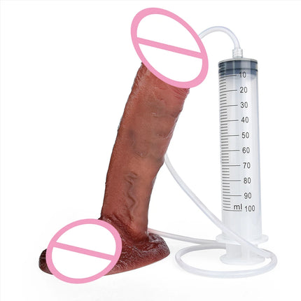 SXXY Silicone Skin Touch Squirting Dildo Ejaculation Realistic Soft Penis With Suction Cup Adult Sex Toys Anal Plug 18+ Masturba