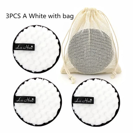 3pcs Reusable Makeup Removal Pads Cotton Wipe Microfiber Makeup Removal Sponge Cotton Cleansing Pad Tool Cleansing Pad