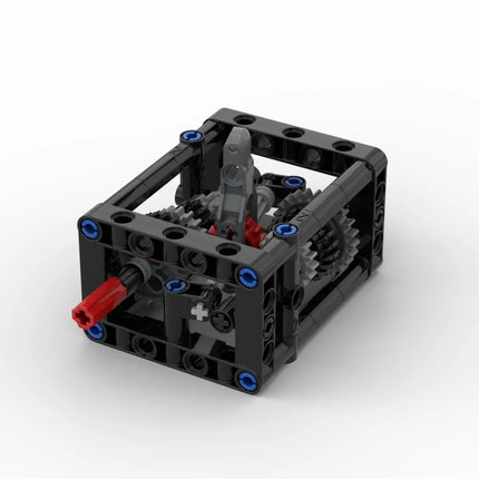 5-speed Gearbox Building Blocks MOC Manual Gearboxes Modified Kit Small Particle Technical Bricks Differential Gears DIY Toys