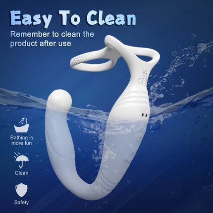 Male Sex Toys Rotating Anal Vibrator Prostate Massager Dual Penis Ring Cock Rings Anal Butt Plug Vibrators Anal Toys for Men 18+
