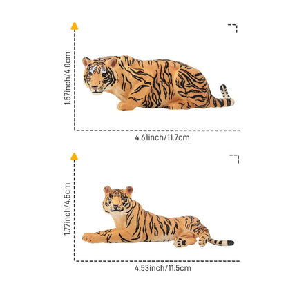 6Pcs Simulation Tiger Family Wildlife Animals Model Toy Mini Tigers Figures Dolls Action Figurines Toys for Children Set Gift