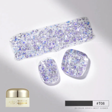 Pretty Colorful Glitter Nail Polish Reflective Candy Color Nail Varnish Semi Permanent UV Polish Nails Art Manicure Jelly Glue