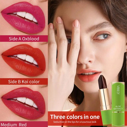 Magic lipstick winter Moisturizing Changing 3 colors Lip Balm Natural Aloe Vera Long Lasting Lipstick for Women Color-Shifting M