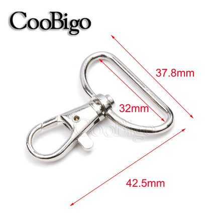 10pcs Swivel Key Holder Keyring Keychain Keyfob Lobster Clasp Carabiner Clips Snap Hook Buckle Bag Strap Jewelry DIY Craft Metal