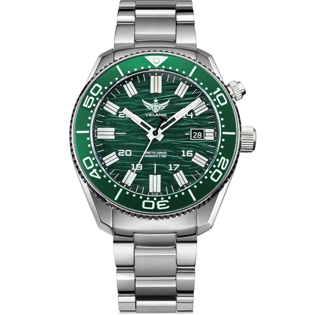 Yelang V1038 40mm Men's Diving Watch Human Kinetic Energy Watch Brand Watch 300m Waterproof Luminous Japan PX82 Sapphire