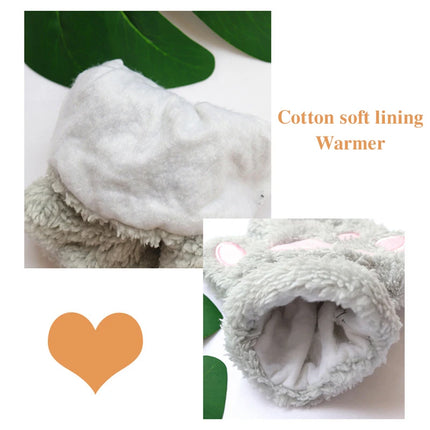 Lovely Plush Cat Claw Paw Gloves Plush Mittens Warm Soft Plush Short Fingerless Fluffy Bear Gloves Costume Half Finger Gloves