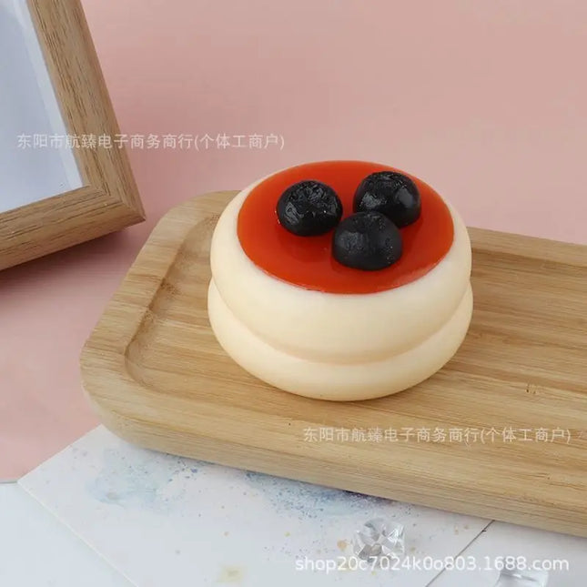 Taba Squishy Strawberry Blueberry Soufflé Stress Relief Toy Sensory Fidget Toys for Kids Adults Anxiety Relaxation, Squeeze Gift