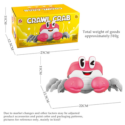 Cartoon Crab Toys for Kids, Electric Pets Musical Dancing Crab Toy Run Away Interactive Gifts for Toddler Baby