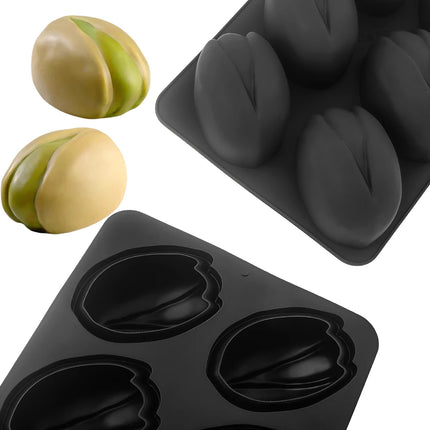 1/4/6-Cell Pistachios Design Food Grade Silicone Chocolate Mold Mousse Cake Mould Kitchen Dessert Baking Tools DIY Soap Mold
