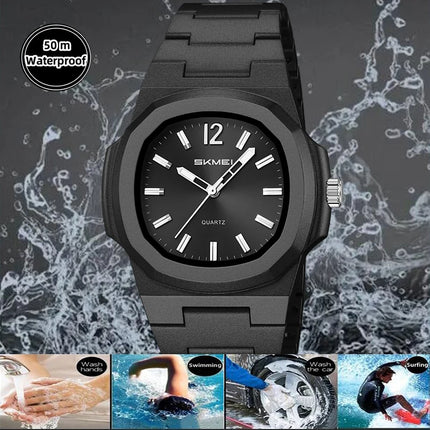 Skmei Bracelet Watches for Men Analog Display 50M Waterproof Simple Style Quartz Wristwatch