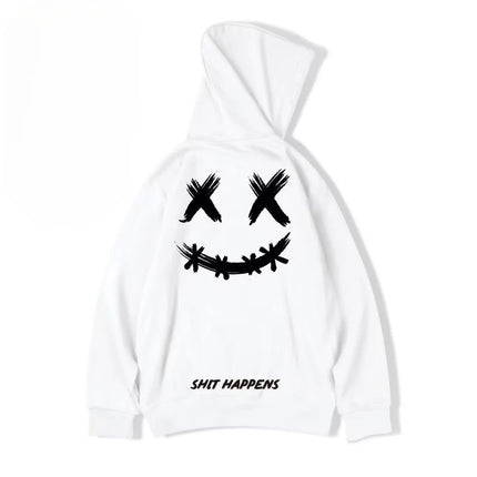 M-8XL Men Oversized Pullover Hoodie Fashion Loose American Trendy Hip Hop Emoji Marshmello Print Long Sleeve Couple Clothes