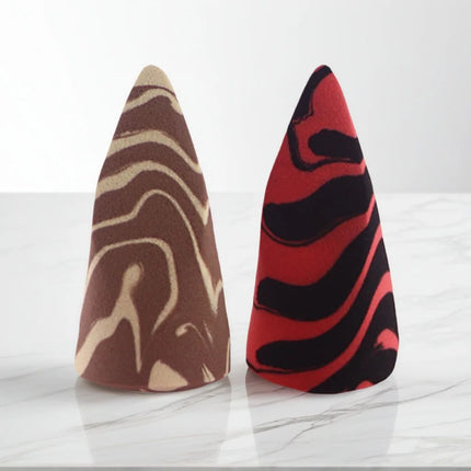 Dual-Color Mixed Cone-Cut Beauty Blender Wet And Dry Use Water Swells Irregular Shape Makeup Sponge Ultra Soft for All Skin T...