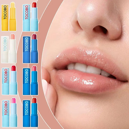 Long-lasting 8 Colors Lip Balm - Matte Shimmer Natural Gloss Mirror Moisturizing Hydrating Nourishing Reducing Fine Lines Makeup