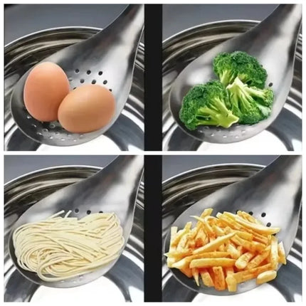 1 Pack Stainless Steel Colander Kitchen Colander Spoon Filter Strainer Food Scoop Perforated Skimmer Colander Easy to Clean