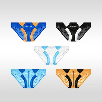 Ultra-thin Breathable Japanese-Style Transparent Sexy Men's Underwear Triangle Briefs With Smooth Ice Silk And Low Waistline