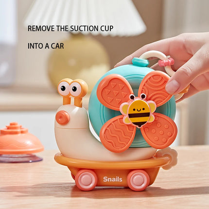 Snail Car Suction Cup Spinner Windmill Toys Sensory Fine Motor Infant Travel Toys Montessori For For Boys Girls Newborn Gift