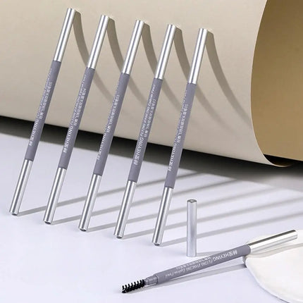 Ultra Fine Double Ended Eyebrow Pencil Waterproof Sweatproof Long Lasting Natural Hair Like Strokes Beginner Friendly with Brush