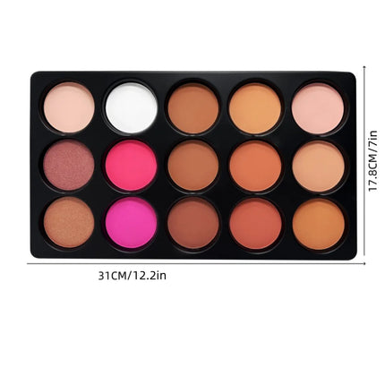 12 Colors Blush Contour Highlighter Makeup Palette, Matte Face Blush Powder for Cheek, Bright Shimmer Bronzer Professional Facia