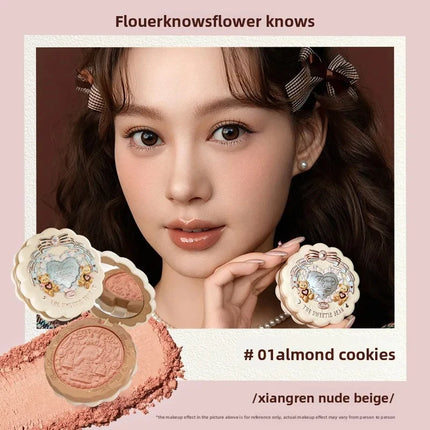 Flower Knows All series Swan Ballet Velvet Embossed Blush Matte Makeup Pressed Blusher Powder Pallet Women Gift Set
