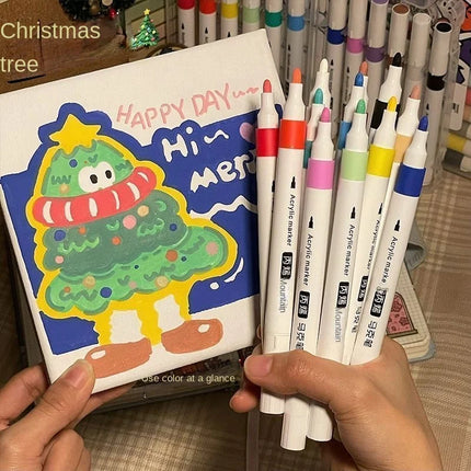 12-80 Colors Acrylic Paint Art Marker Pen DIY Hand Drawn Painting Drawing For Card Ceramic Stone Mug Glass Fabric Clothes Shoes