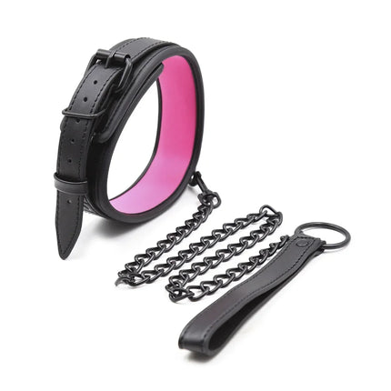 Leather BDSM Collar with Leash Adult Games Sex Bondage Restraint Neck Cuffs Fetish Collar Erotic Sex Toys for Women Men