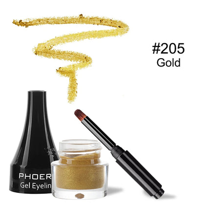 PHOERA 10 Colors Waterproof Eyeliner Gel With Brush Colorful Long-lasting Eye Liner Cream Makeup Tools Women Cosmetics TSLM1