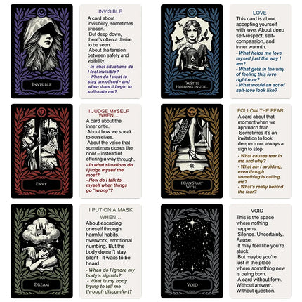 1Pcs SHE IS Oracle Deck, Feminine Empowerment Mindfulness Cards, Dark Art Affirmation Cards for Intuition, Emotional Healing, Self-Discovery, Meditation, Self-Care & Spiritual Exploration