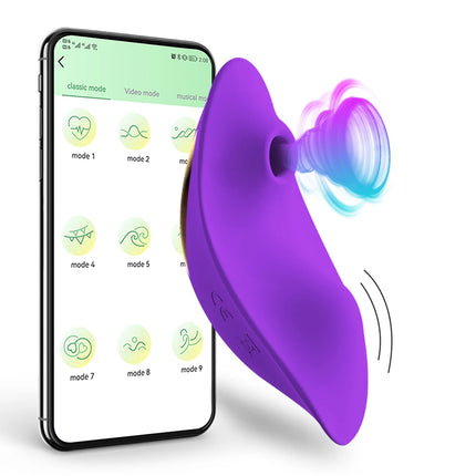 APP Sucking Vibrator Female Bluetooth Sucker Clitoris Stimulator Adult Goods Sex Toy for Women 's Panties