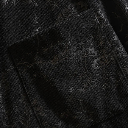 Melard Men's Black Long-Sleeve Shirt, Printed Corduroy Shirts, Business-Casual Top. 2026 New