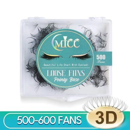 500 Fans 7mm-16mm Sharp Slim Narrow Stem Premade Volume Fans Thin Pointy Base Eyelashes Extensions Loose Fans Makeup Cilia
