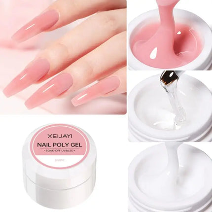 Jelly Extension Nail Gel Polish Soak Off UV LED Gel Modeling Carving Glue Milky White Clear Pink Color Multicolour Nail Salon
