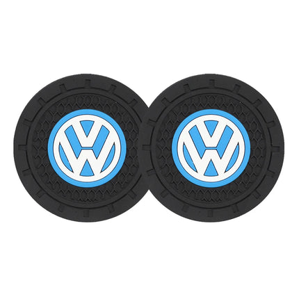 2Pcs Car Interior Coasters Silicone Water Cup Anti-slip Mats For VW Tiguan Arteon Taigo Caddy CC e-up! Golf Polo Passat Amarok