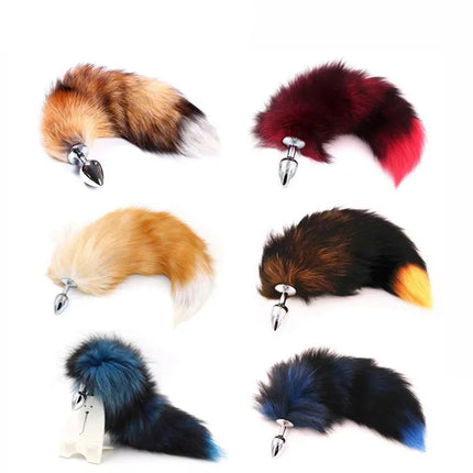 Fox Tails Anal Plug Metal Anal Sex Toys Butt plug Sex Games Role play Cosplay Toys Drop Shipping