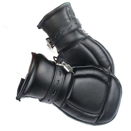 Bondage Mittens BDSM ,Leather Gloves Dog Paw Padded Fist Mitts,Handcuffs For Sex, Puppy Play Toys for Adults