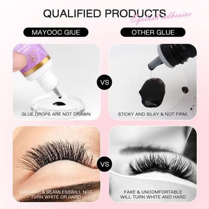 MAYOOC 0.3 Sec Eyelash Extension Glue Fast Dry Individual Lashes Glue Sensitive Eye Black Eyelash Glue Lash Free Custom Logo