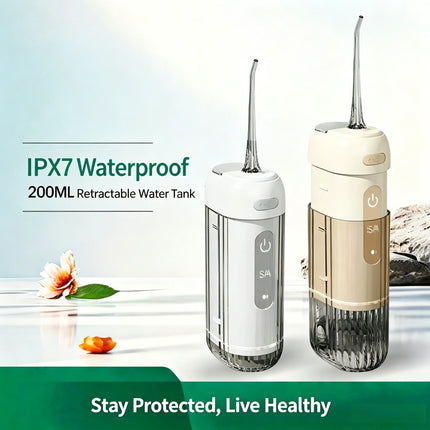 Portable Electric Water Flosser, Foldable & Retractable Oral Irrigator for Teeth Cleaning, Braces & Tongue Care