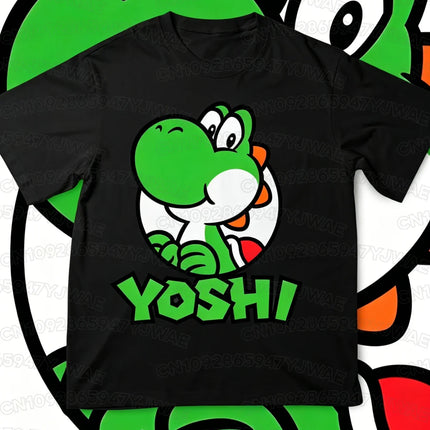 Boys Girls Family Kids T-shirt Tops Summer Cartoon Yoshi Men's Women's Short Sleeve T-shirt Tops