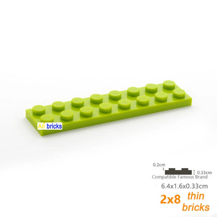 80pcs Bulk Building Blocks Thin Figures Bricks 2x8 Dots 13Color Educational Creative Size Compatible With 3034 Toys for Children