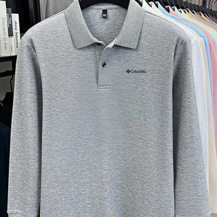 High-end brand Polo shirt, long-sleeved, fashionable printed men's top, spring, 100% cotton, skin-friendly, comfortable, casual T-shirt