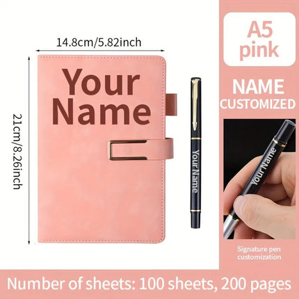 Personalized Notebook with Ballpoint Pen Customization Notebook Name, Name, Graduation Gifts and Back-to-School Gifts