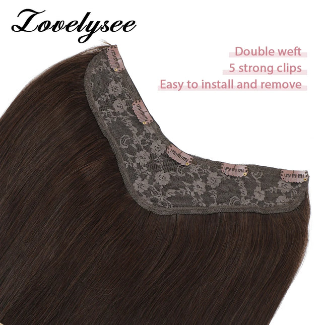 Straight V-shaped Clip-in Human Hair Extensions 100% Remy Human Hair Brazilian Dark Brown Soft Hair for Women 100g 120g 140g