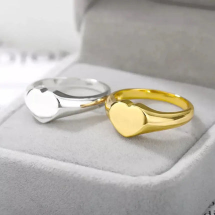Waterproof Stainless Steel Ring for Women Non-fading Heart Ring Stylish Metal Rings Simple New Jewelry Wholesale Dropshipping